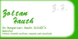 zoltan hauth business card